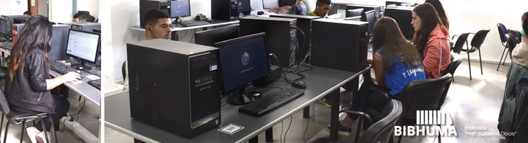 Imagen del aula informática de la biblioteca